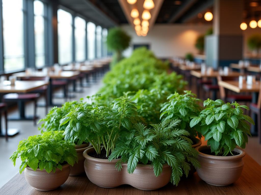 Pemasangan taman herba untuk restoran
